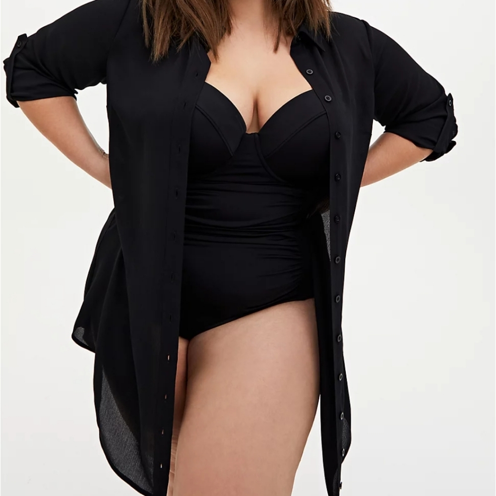 Shirt Dress Swim Cover Up- Torrid Size 2